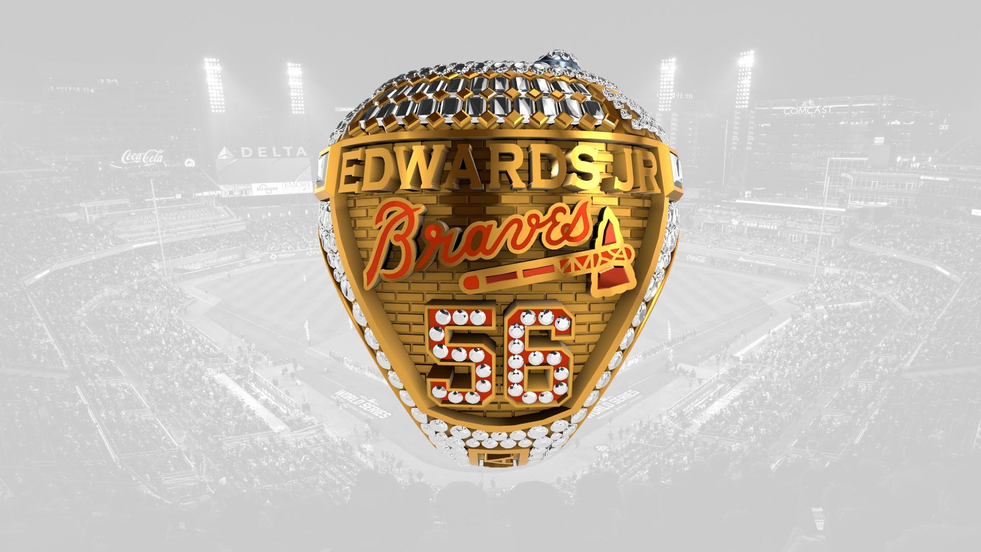 2021 Braves World Series Ring - Carl Edwards Jr.